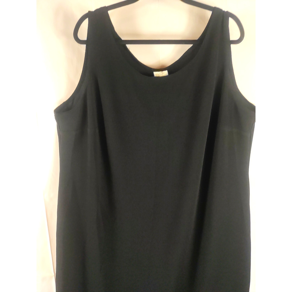 Black Jumper Dress Knee Length Sleeveless Size 24 W Church Business - Picture 2 of 7